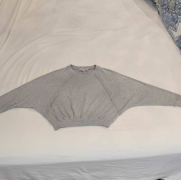 Vintage Havana Lounge Dolman batwing grey knit cropped sweatshirt size Small - Picture 4 of 5